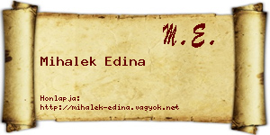 Mihalek Edina névjegykártya