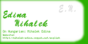 edina mihalek business card